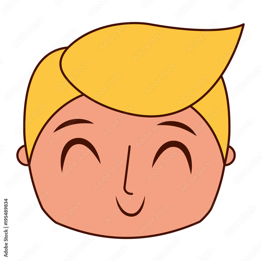 smiling happy face boy male young character vector illustration smiling happy face boy male young character vector illustration
