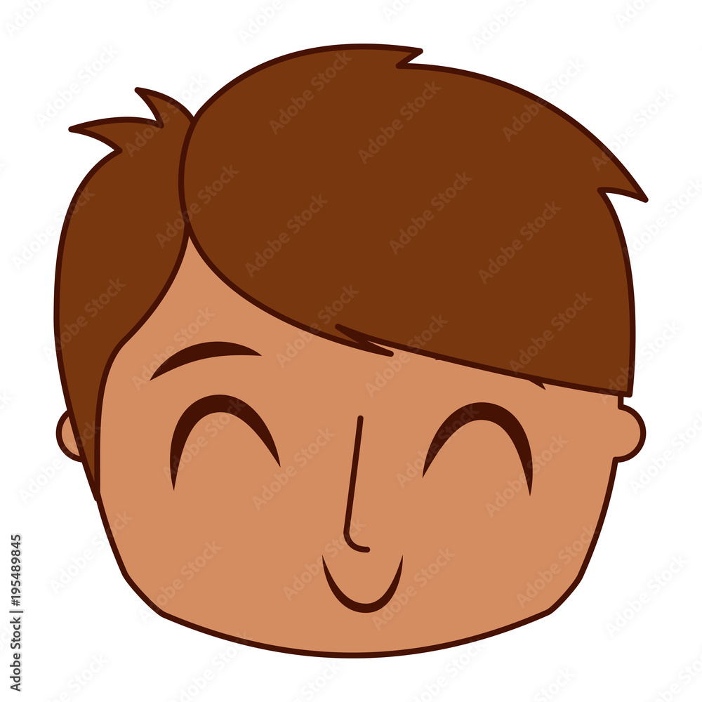 smiling happy face boy male young character vector illustration smiling happy face boy male young character vector illustration