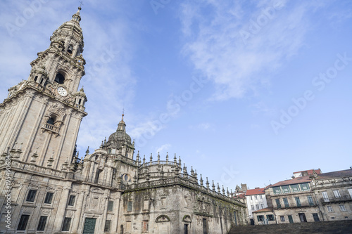 Cathedral of Santiago, view from Quintana square, Galicia. © joan_bautista