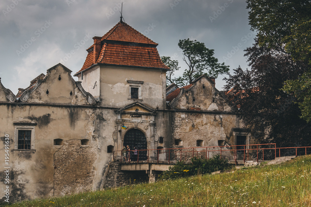 Fototapeta premium Svirzh castle, main tower, Lviv region, Ukraine