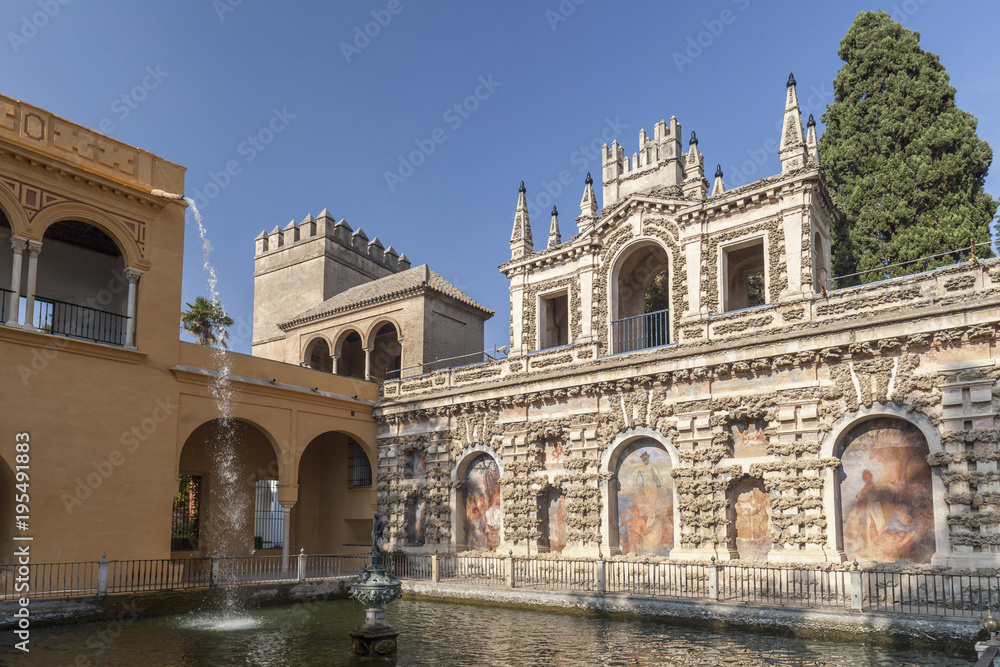 Alcazar of Seville, Reales Alcazares de Sevilla, Andalucia, Spain.