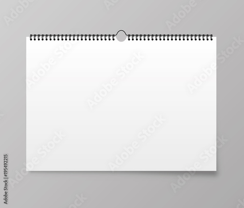 Calendar mockup. Calendar hangs on the wall. Vector