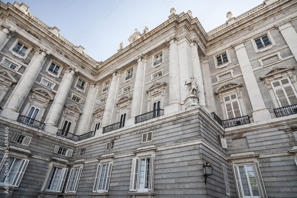  Royal Palace, Palacio Real, detail facade, Madrid.Spain.