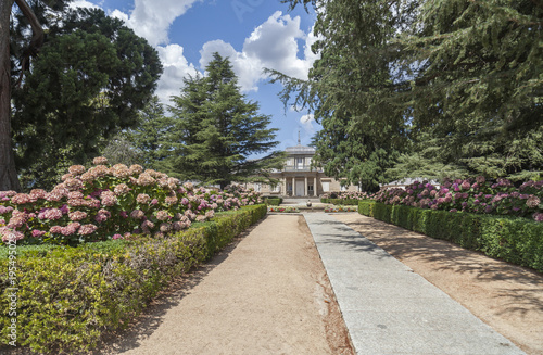  El Escorial, gardens and Caseta del Principe,Pantheon of the Princes, province Madrid, Spain.