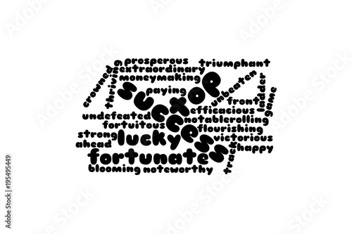 Obraz na płótnie Wordcloud success, lucky, fortunate