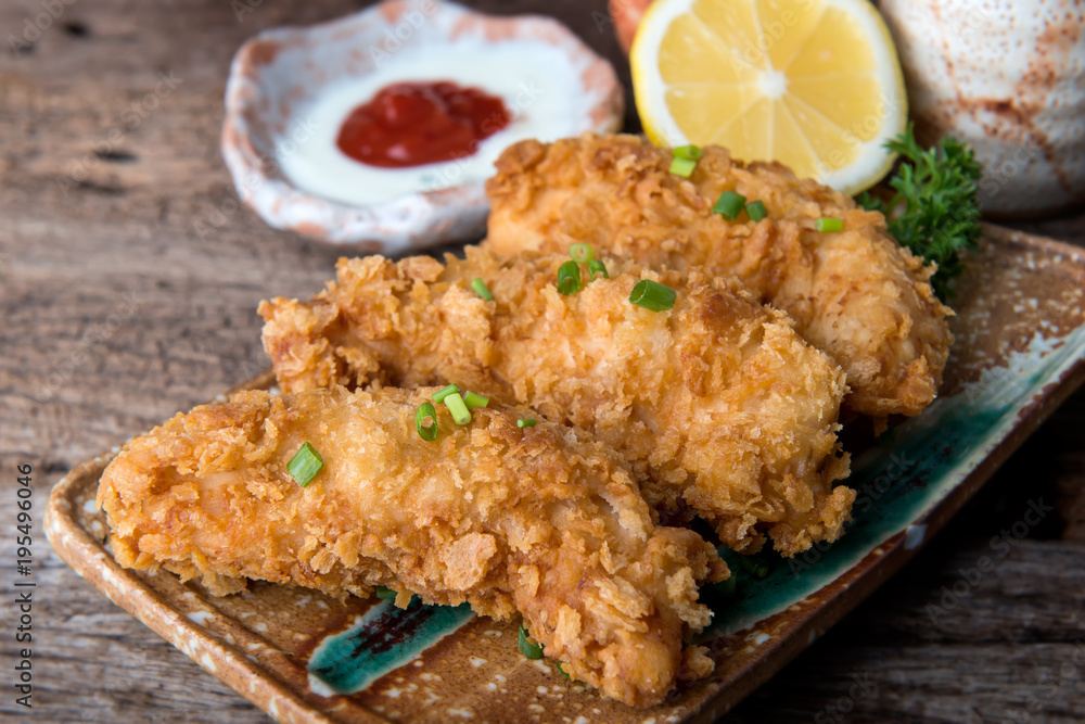 Crispy chicken tenderloid deep fried. Crispy chicken tenderloid deep fried.