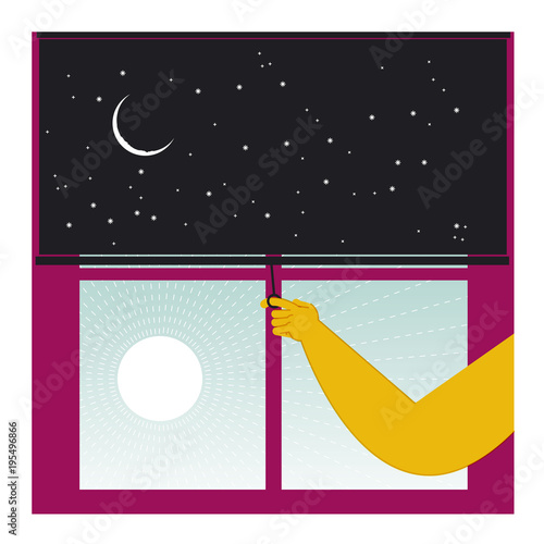 LOWER THE CURTAIN AND SAY GOODBYE TO THE DAY. GOODNIGHT.
Serie of conceptual illustrations.