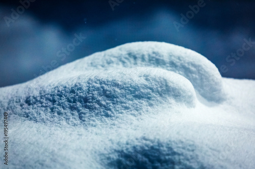Winter snowdrift isolated close up