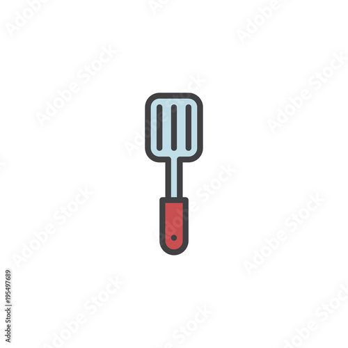 Kitchen spatula filled outline icon, line vector sign, linear colorful pictogram isolated on white. Spatula turner symbol, logo illustration. Pixel perfect vector graphics