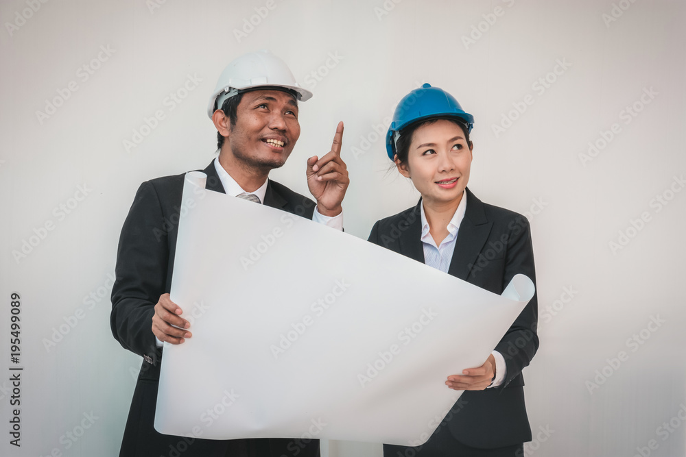 foreman architect man and woman working. teamwork Concept foreman architect man and woman working. teamwork Concept