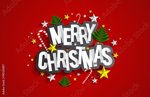 Merry Christmas celebration greeting card design vector illustration