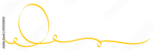 Yellow Calligraphy Easter Egg Ribbon 2 Swirls
