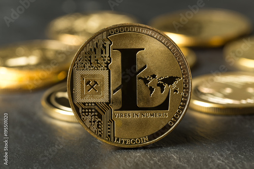 litecoin in front of other crypto coins photo