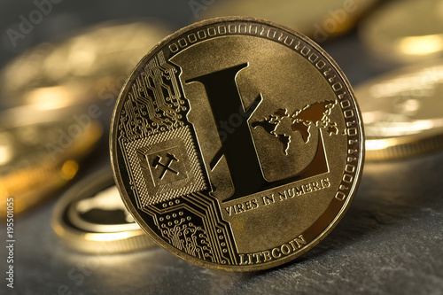 litecoin in front of other crypto coins photo
