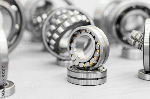 High precision machine parts bearing isolate on white background