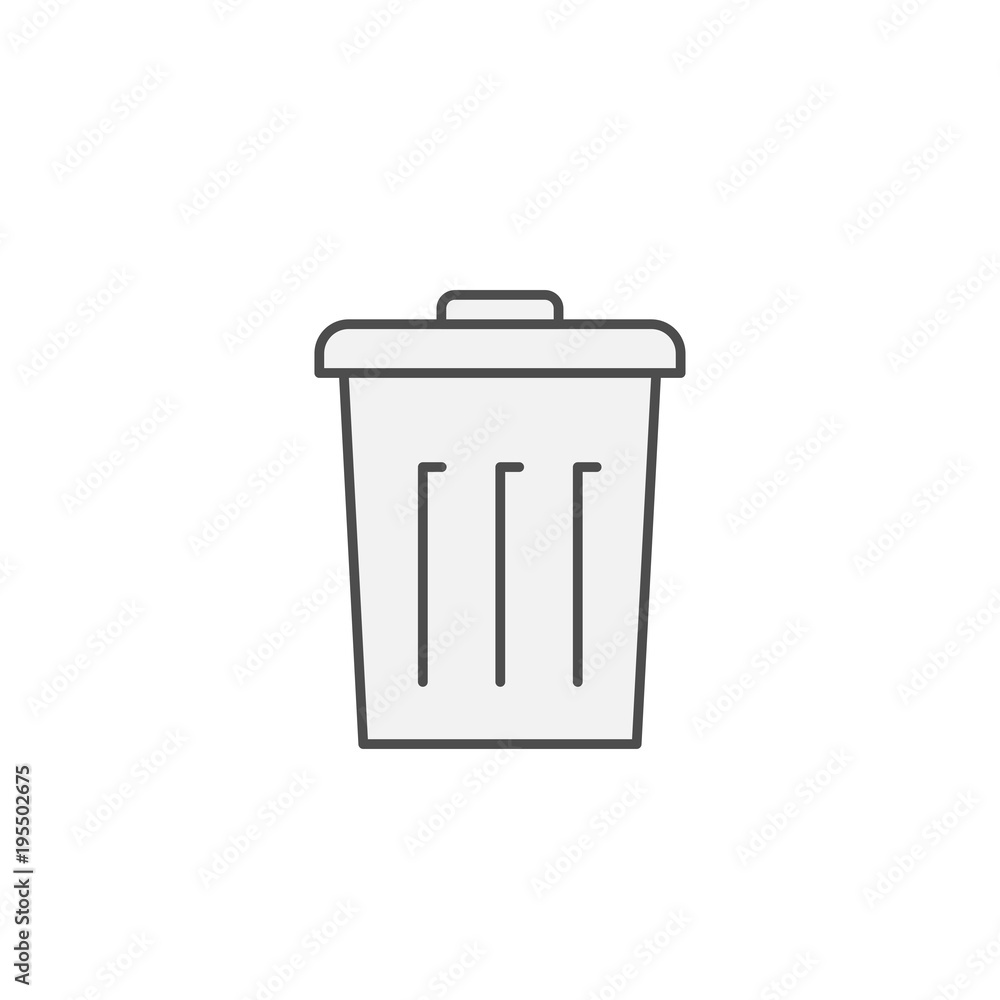 Trash icon. Kitchen appliances for cooking Illustration. Simple thin line style symbol. Trash icon. Kitchen appliances for cooking Illustration. Simple thin line style symbol.