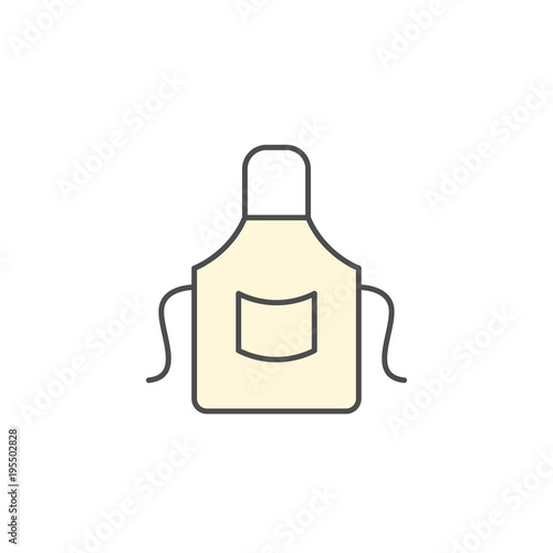 Chef Apron icon. Kitchen appliances for cooking Illustration. Simple thin line style symbol.