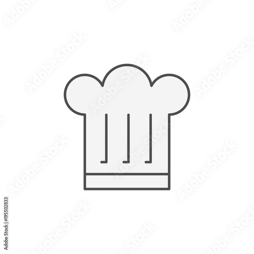 chef hat icon. Kitchen appliances for cooking Illustration. Simple thin line style symbol.