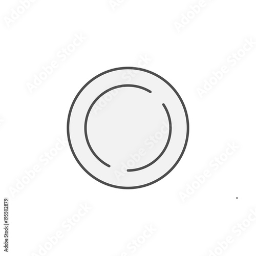 plate icon. Kitchen appliances for cooking Illustration. Simple thin line style symbol.