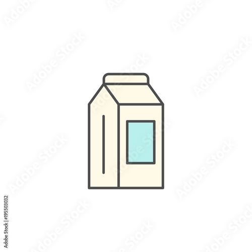 Milk Carton box icon. Kitchen appliances for cooking Illustration. Simple thin line style symbol.
