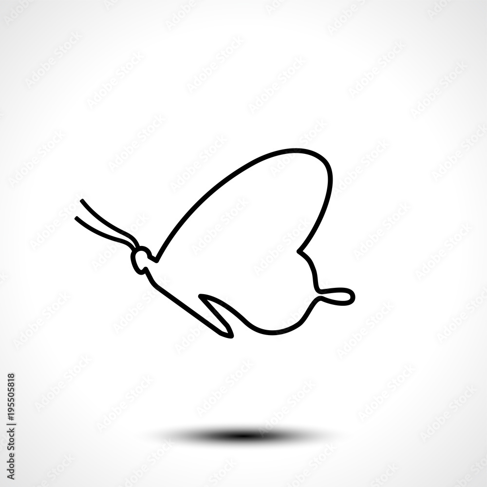 Butterfly line icon isolated on white background. Vector illustration Butterfly line icon isolated on white background. Vector illustration
