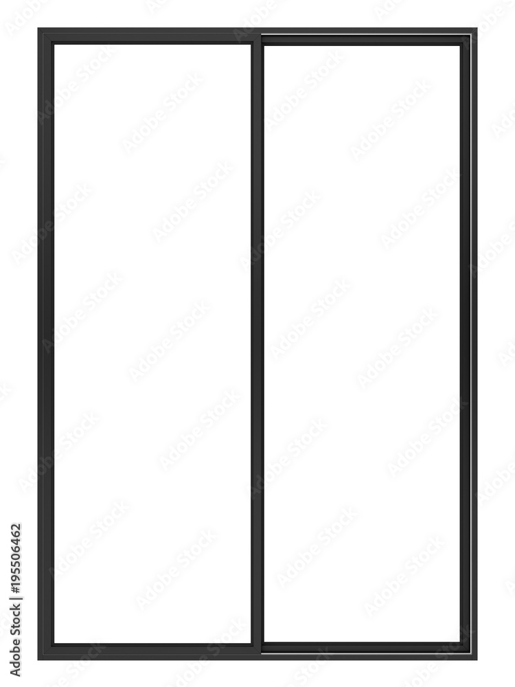 black metallic window isolated on white background black metallic window isolated on white background