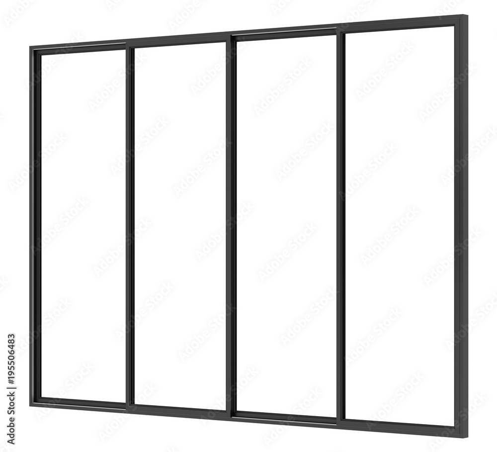 black metallic window isolated on white background black metallic window isolated on white background