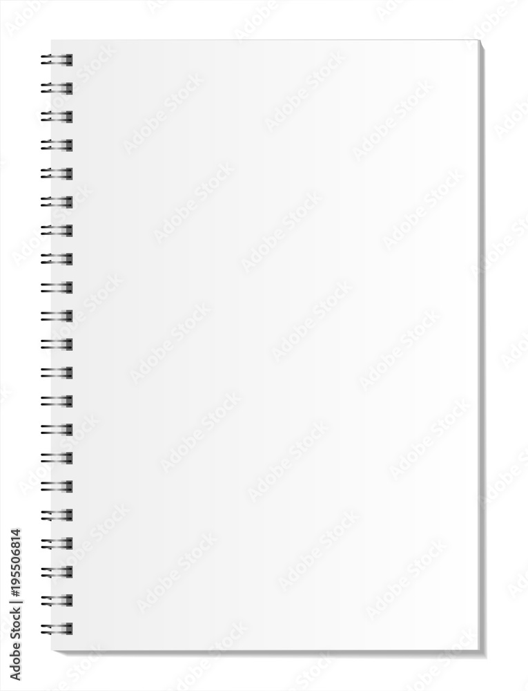 White notepad on a white background with realistic shadows. Can be used as a template or layout for design. Vector illustration. White notepad on a white background with realistic shadows. Can be used as a template or layout for design. Vector illustration.