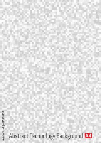 Abstract gray pixelated vertical technology background, a4 format. Business light pixel pattern background A4 paper size . Vector pixel texture background illustration