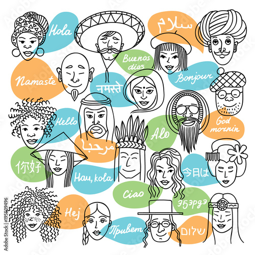 Face_nationalyti/People of different nationalities. People speak different languages "hi".