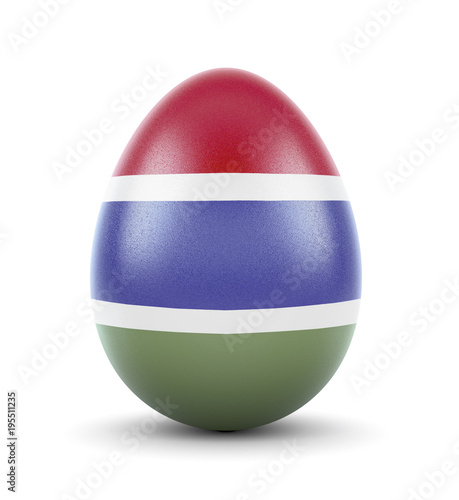 The flag of Gambia on a very realistic rendered egg.(series)