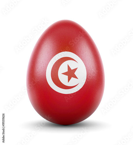 The flag of Tunisia on a very realistic rendered egg.(series)