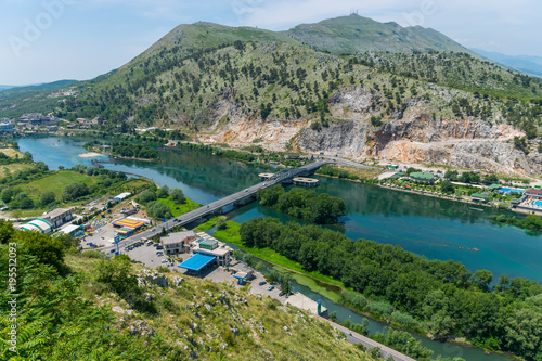 Scenic view from the fortress of Rosafa (Shkoder, Albania).