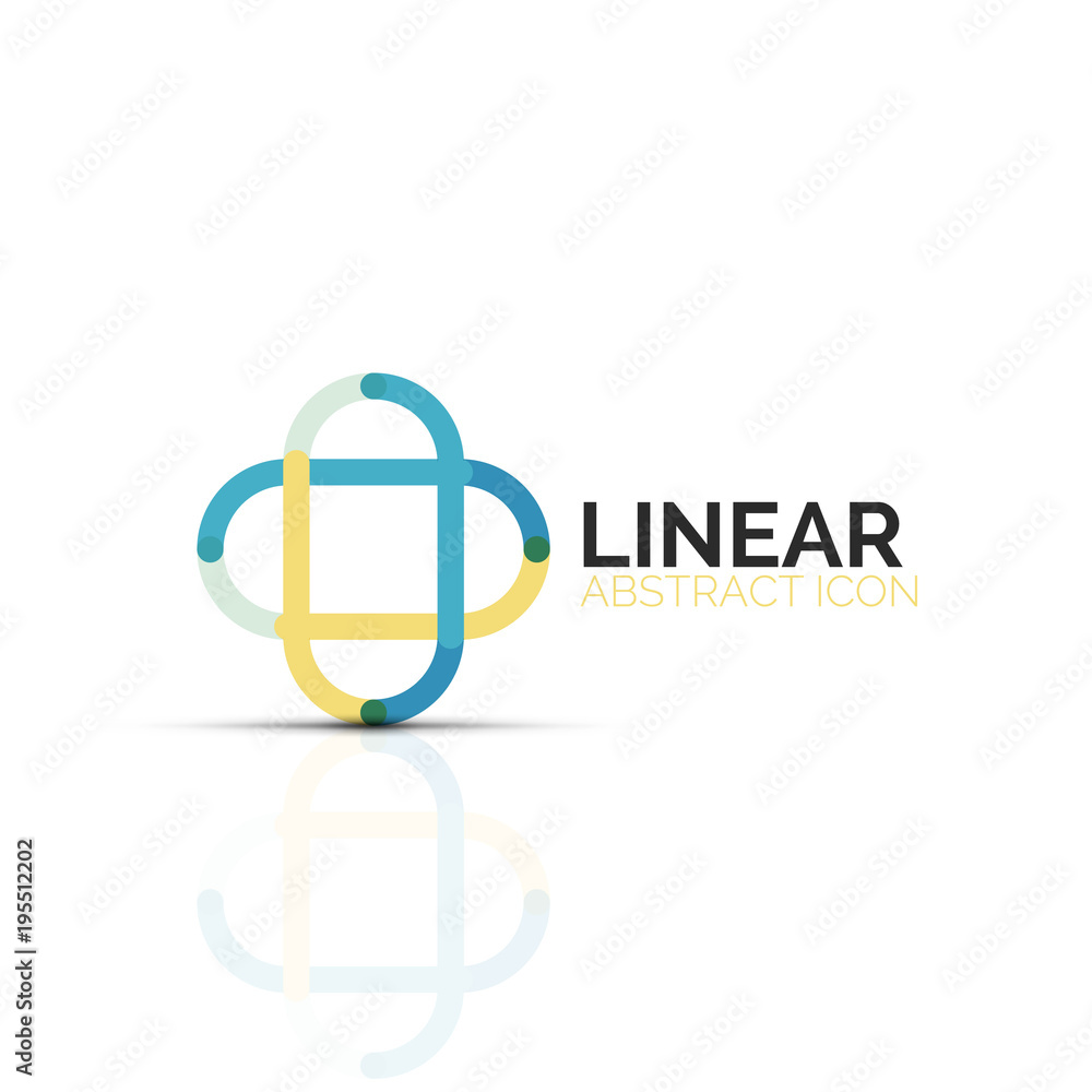 Abstract flower or star minimalistic linear icon, thin line geometric flat symbol for business icon design, abstract button or emblem Abstract flower or star minimalistic linear icon, thin line geometric flat symbol for business icon design, abstract button or emblem