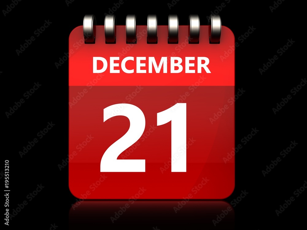 Fototapeta premium 3d 21 december calendar