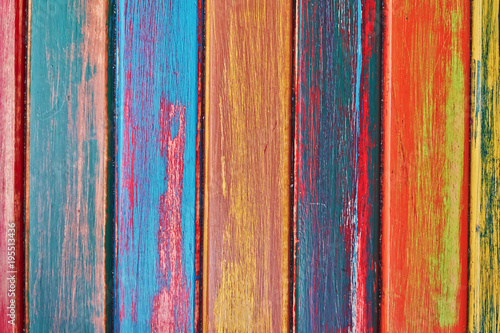 painted wood stripes closeup, colorful background