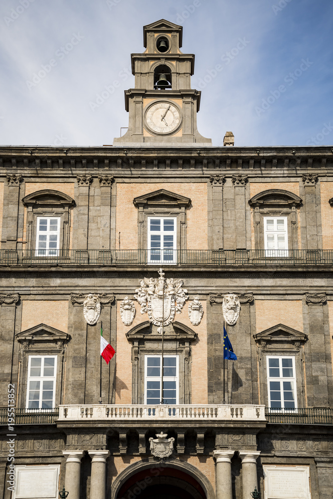 Obraz premium Facade of Royal Palace in Naples, Italy