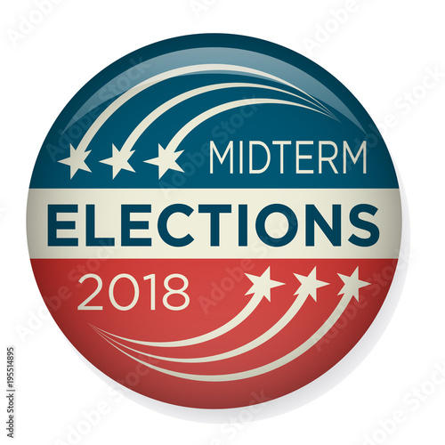 Retro Midterm Elections Vote or Election Pin Button / Badge