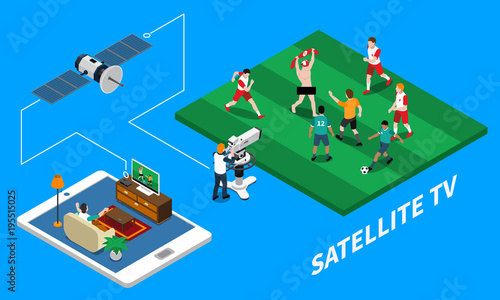 Telecommunication Isometric Composition