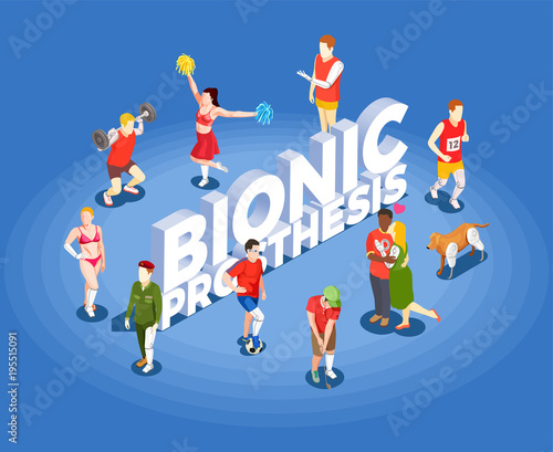 Bionic Prosthesis Isometric Vector Illustration 