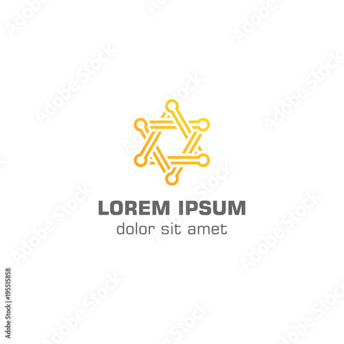 Abstract sheriff icon, six star. Vector logo template