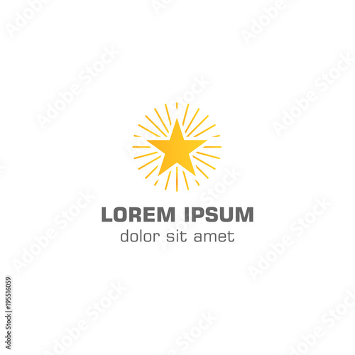 Abstract rising star, starburst. Vector logo template