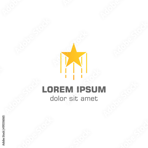 Rising star. Vector logo template