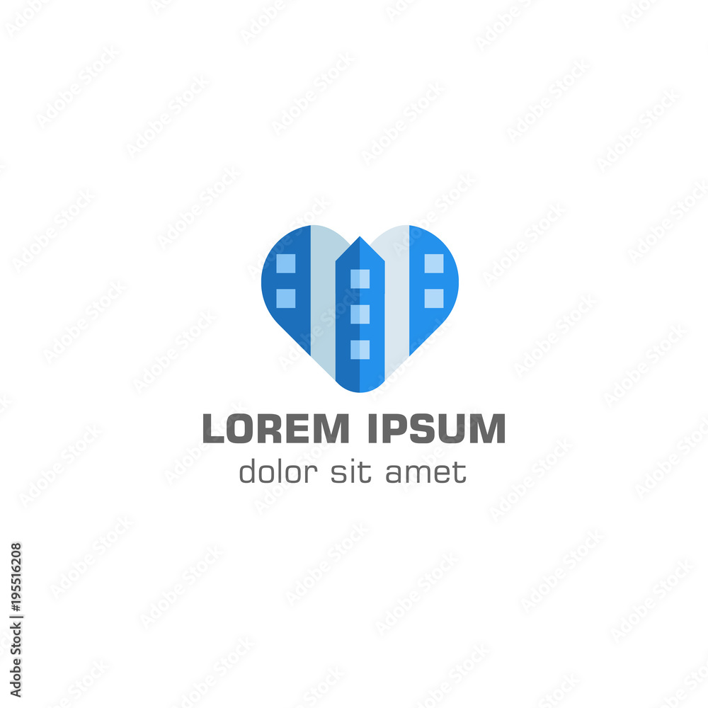 Love building. Vector logo template Love building. Vector logo template