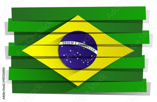 Creative Abstract Flag of Brazil Background