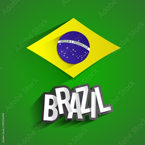 Creative Abstract Flag of Brazil Background