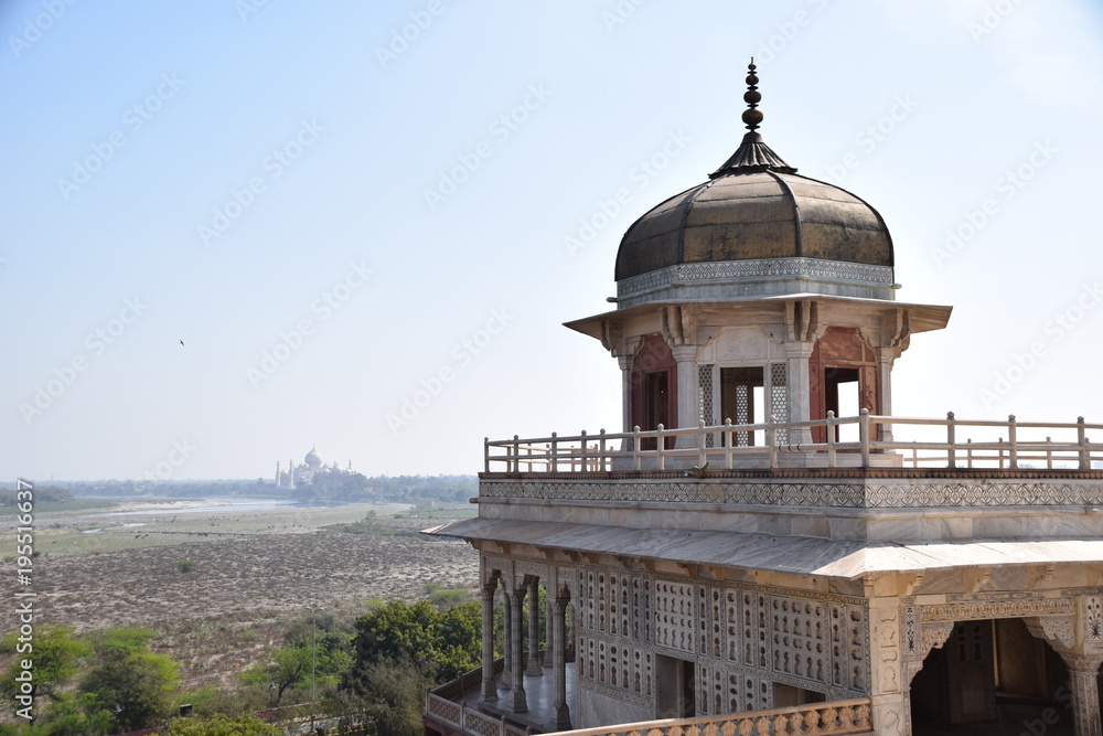 Taj Mahal from Agra Fort, Agra, Northern India