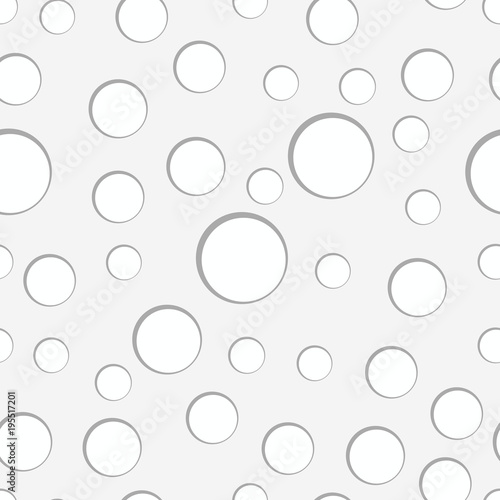 white circle seamless pattern. Abstract gold geometric modern background. Vector illustration. Shiny backdrop. Texture of white foil. Art deco style. Polka dots, confetti.