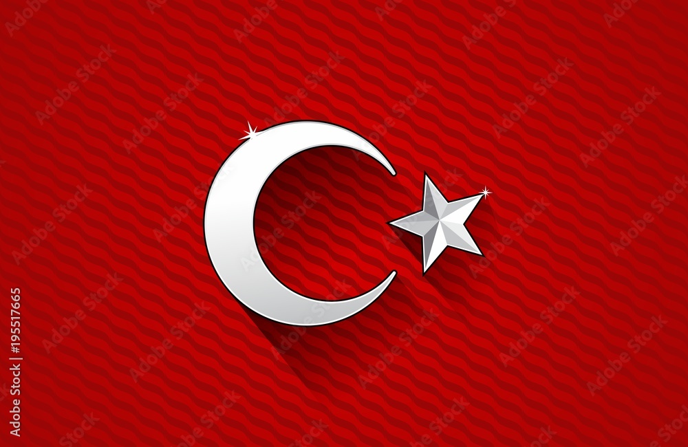 Creative Abstract Flag of Turkey Background