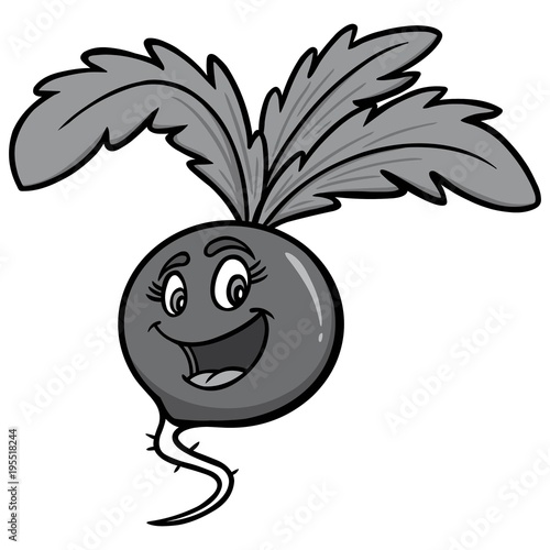 Radish Cartoon Illustration - A vector cartoon illustration of a Radish Cartoon mascot.